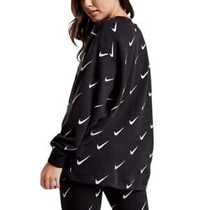 NIKE Rally Metallic Swoosh Crewneck Sweatshirt  Dolman sleeve Oversized  SZ XL